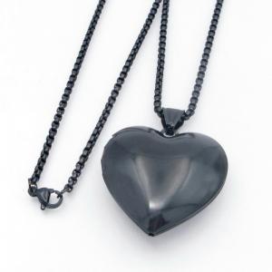 Stainless Steel Black-plating Necklace - KN300031-TK