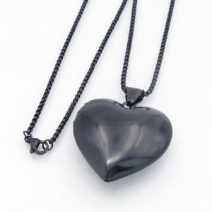 Stainless Steel Black-plating Necklace - KN300037-TK