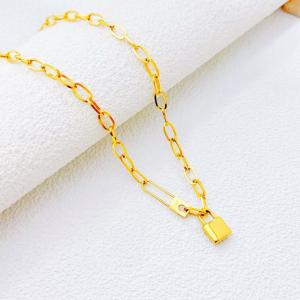 SS Gold-Plating Necklace - KN300631-SXSJ
