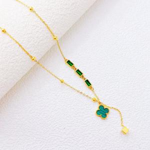 SS Gold-Plating Necklace - KN300639-SXSJ