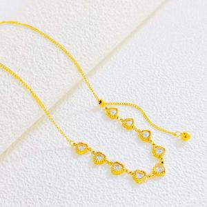 SS Gold-Plating Necklace - KN300646-SXSJ
