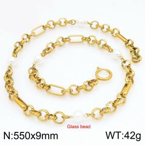 SS Gold-Plating Necklace - KN300717-Z