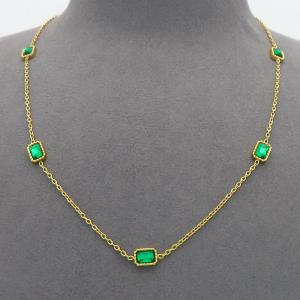 SS Gold-Plating Necklace - KN300801-AQ