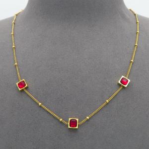 SS Gold-Plating Necklace - KN300804-AQ