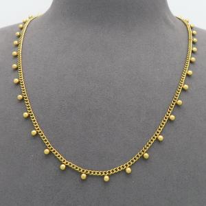 SS Gold-Plating Necklace - KN300810-AQ