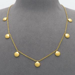 SS Gold-Plating Necklace - KN300812-AQ