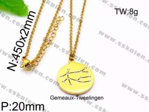 SS Gold-Plating Necklace - KN30082-Z