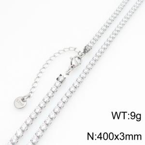 Stainless Steel Stone Necklace - KN300876-GSD
