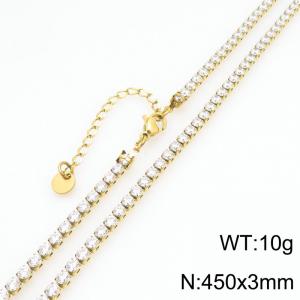 Stainless Steel Stone Necklace - KN300877-GSD