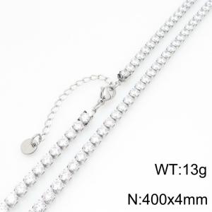 Stainless Steel Stone Necklace - KN300880-GSD