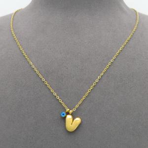 SS Gold-Plating Necklace - KN300938-HDJ