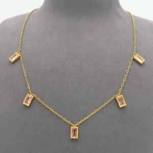 SS Gold-Plating Necklace - KN300945-HDJ