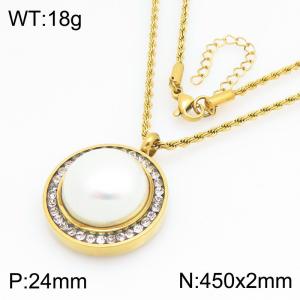 SS Gold-Plating Necklace - KN300972-GC