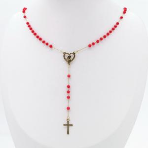 Stainless Steel Rosary Necklace - KN301010-HDJ