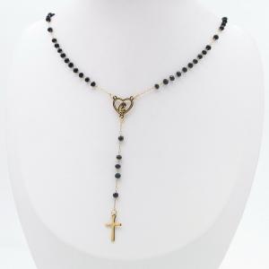 Stainless Steel Rosary Necklace - KN301011-HDJ