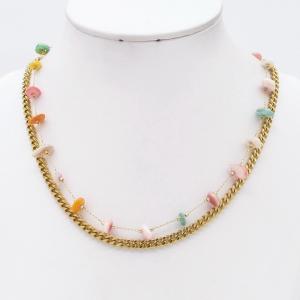 SS Gold-Plating Necklace - KN301046-SP