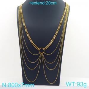 SS Gold-Plating Necklace - KN301099-Z