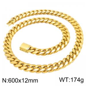 SS Gold-Plating Necklace - KN301364-ZLY