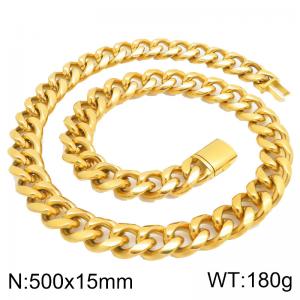 SS Gold-Plating Necklace - KN301378-ZLY