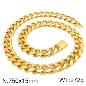 SS Gold-Plating Necklace - KN301383-ZLY