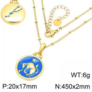 Twelve Constellation Necklace Stainless Steel Jewelry - KN301476-GC