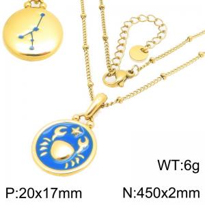Twelve Constellation Necklace Stainless Steel Jewelry - KN301477-GC