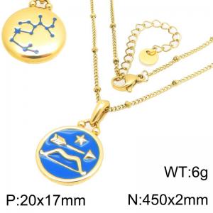 Twelve Constellation Necklace Stainless Steel Jewelry - KN301479-GC