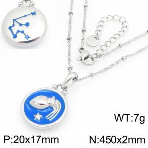 Twelve Constellation Necklace Stainless Steel Jewelry - KN301485-GC