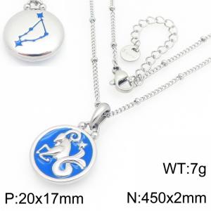 Twelve Constellation Necklace Stainless Steel Jewelry - KN301487-GC
