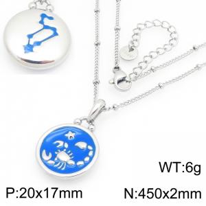 Twelve Constellation Necklace Stainless Steel Jewelry - KN301492-GC