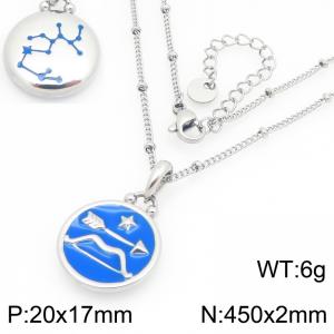 Twelve Constellation Necklace Stainless Steel Jewelry - KN301494-GC