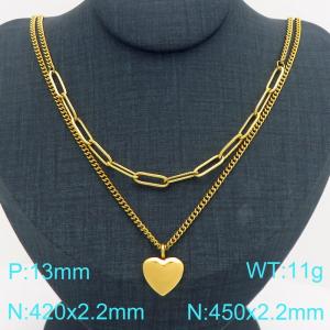 SS Gold-Plating Necklace - KN301517-Z