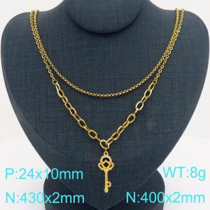 SS Gold-Plating Necklace - KN301549-Z