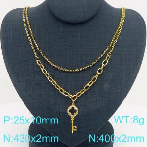 SS Gold-Plating Necklace - KN301553-Z