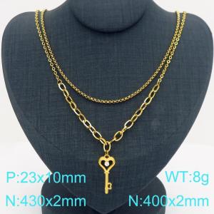 SS Gold-Plating Necklace - KN301554-Z