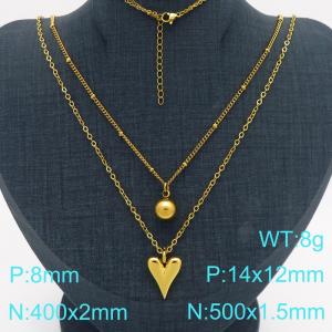 SS Gold-Plating Necklace - KN301564-Z