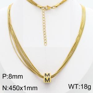 SS Gold-Plating Necklace - KN301589-Z