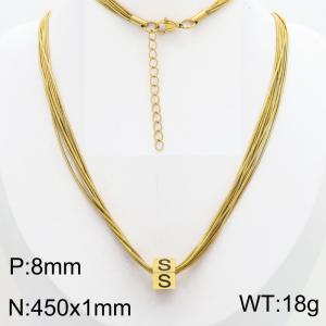 SS Gold-Plating Necklace - KN301594-Z
