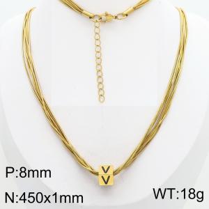 SS Gold-Plating Necklace - KN301597-Z