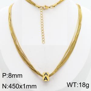 SS Gold-Plating Necklace - KN301603-Z