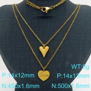 SS Gold-Plating Necklace - KN301612-Z