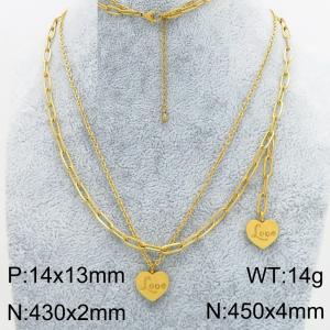 SS Gold-Plating Necklace - KN301618-Z