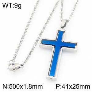 Stainless Steel Jewelry Cross Pendant Necklace - KN301655-ZLA