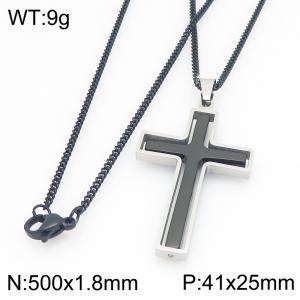 Stainless Steel Jewelry Cross Pendant Necklace - KN301656-ZLA