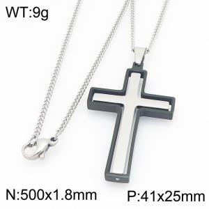 Stainless Steel Jewelry Cross Pendant Necklace - KN301658-ZLA
