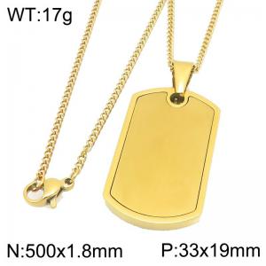 Stainless Steel Jewelry Square Pendant Necklace - KN301663-ZLA