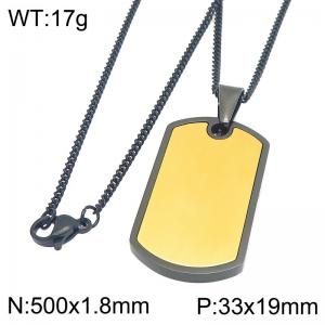Stainless Steel Jewelry Square Pendant Necklace - KN301664-ZLA