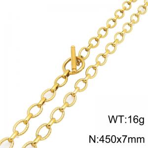 SS Gold-Plating Necklace - KN301916-Z