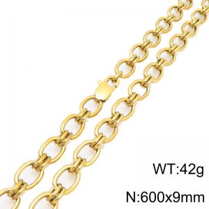 SS Gold-Plating Necklace - KN301983-Z