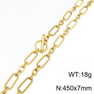 SS Gold-Plating Necklace - KN302015-Z